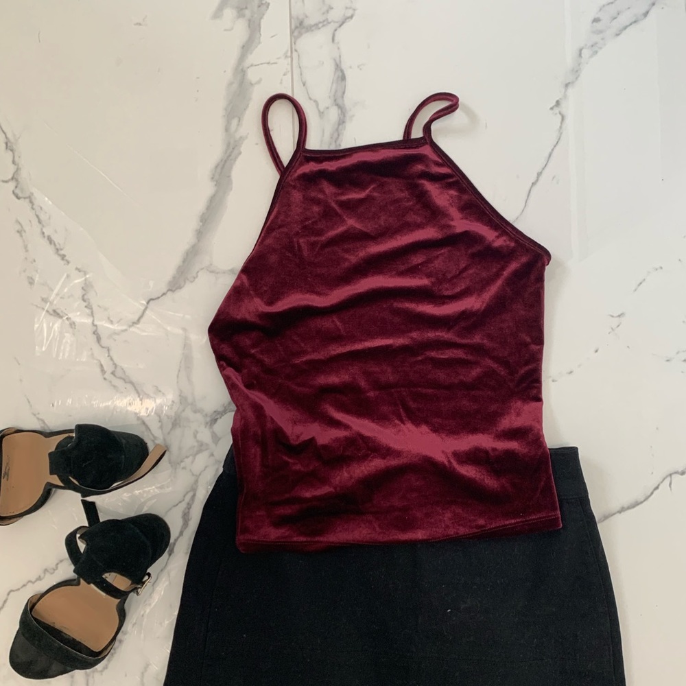 NWOT Velvet Halter Top